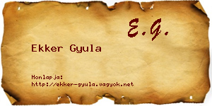 Ekker Gyula névjegykártya